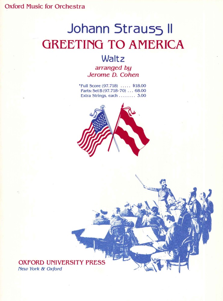 Strauss Greeting To America Full Score Sheet Music Songbook