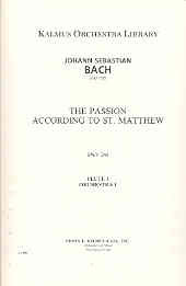 Bach St Matthew Passion Flute Part 1 Sheet Music Songbook