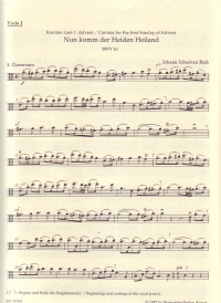 Bach Cantata No 61 Nun Komm Der Heiden Heiland ( Sheet Music Songbook