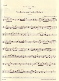 Bach Cantata No 61 Nun Komm Der Heiden Heiland ( Sheet Music Songbook