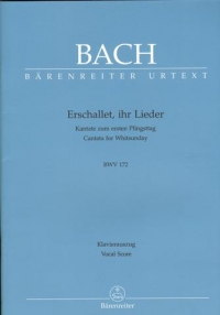 Bach Cantata No 172 (bwv172) Cmaj Vocal Score Sheet Music Songbook