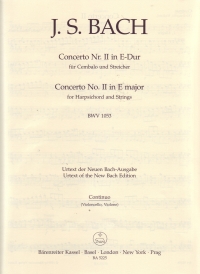 Bach Concerto For Keyboard No2 In E (bwv1053)cello Sheet Music Songbook