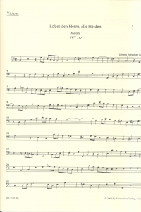 Bach Motet No 6 Bwv230 Double Bass Sheet Music Songbook