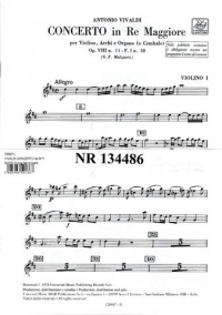 Vivaldi Concerto Op 8/11 Rv210 D Maj Set Of Parts Sheet Music Songbook