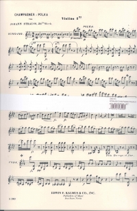 Strauss Chanpagne Polka Op211 Orchestral Set Sheet Music Songbook
