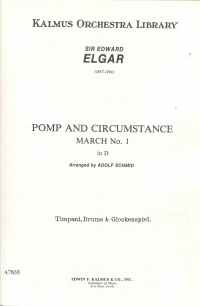 Elgar Pomp & Circumstance No 1 D Schmid Timpani 1 Sheet Music Songbook