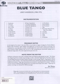 Anderson Blue Tango Full Orchestra Score Sheet Music Songbook