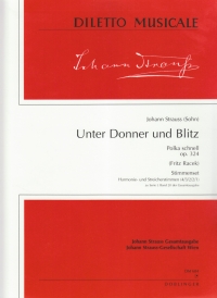 Strauss Unter Donner Und Blitz Op324 Parts Sheet Music Songbook