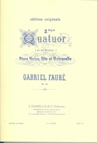 Faure Quartet No 2 Op45 Gmin (pno/vln/vla/vcparts) Sheet Music Songbook