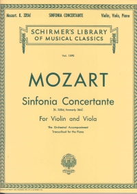 Mozart Sinfonia Concertante K 320d Vln/vla/piano Sheet Music Songbook
