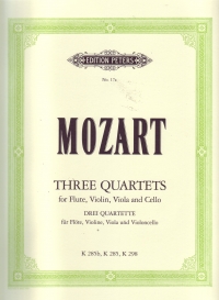 Mozart Quartet (3) K285 K298 K285b (fl/vln/vla/vc) Sheet Music Songbook