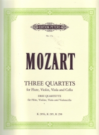 Mozart Quartet (3) K285 K298 K285b (fl/vln/vla/vc) Sheet Music Songbook