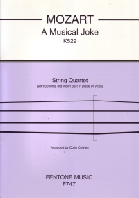 Mozart Musical Joke K522 Cowles String Quartet Sheet Music Songbook