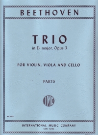 Beethoven String Trio Op3 Eb Maj (set Of Parts) Sheet Music Songbook