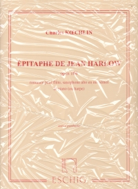 Koechlin Epitaphe De Jean Harlow Fl/sax/pf Sheet Music Songbook