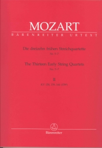 Mozart String Quartets (13 Early) Bk 2 (k158-160) Sheet Music Songbook