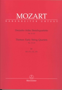 Mozart String Quartets (13 Early) Bk 4 (k171-173) Sheet Music Songbook