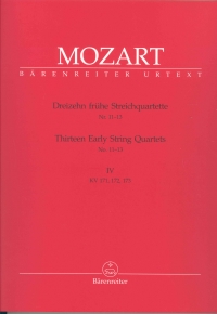 Mozart String Quartets (13 Early) Bk 4 (k171-173) Sheet Music Songbook