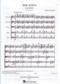 Copland Hoe Down (rodeo) String Orch Score Sheet Music Songbook