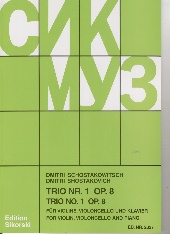 Shostakovich Piano Trio No 1 Op8 Set Sheet Music Songbook