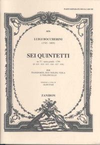 Boccherini 6 Piano Quintets Op 57 Set String Parts Sheet Music Songbook