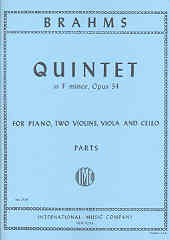 Brahms Piano Quintet Fmin Op34 Parts Sheet Music Songbook