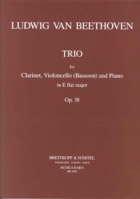 Beethoven Trio Op38 Clarinet, Bassoon Cello Piano Sheet Music Songbook