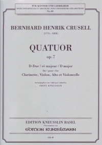 Crusell Quartet In D Op7 Clarinet & Strings Sheet Music Songbook