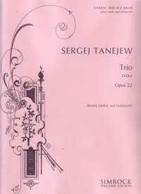 Taneiev Piano Trio Dmaj Op22 Sheet Music Songbook
