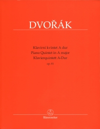 Dvorak Piano Quintet A Op81 Score & Parts Sheet Music Songbook