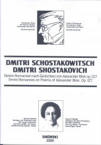 Shostakovich 7 Romances (blok) Op127 Sop/vn/vc/pf Sheet Music Songbook