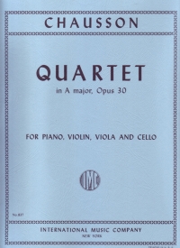 Chausson Quartet A Op30 Piano & Strings Sheet Music Songbook