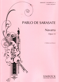Sarasate Navarra For 2vln & Pf Op33 Sheet Music Songbook