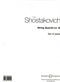 Shostakovich String Quartet No 13 Set Of Parts Sheet Music Songbook