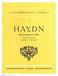 Haydn 3 Divertimento Vol 1 String Trio [parts] Sheet Music Songbook