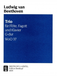 Beethoven Trio In G Flute/bassoon/piano Sc/pts Sheet Music Songbook