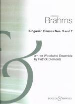 Brahms Hungarian Dances Nos 3-7 Woodwind En Sc/pts Sheet Music Songbook