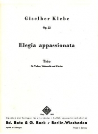 Klebe Elegia Appassionata Op22 Sheet Music Songbook