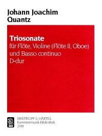 Quantz Trio Sonata In D Major 2flutes/cont Sheet Music Songbook