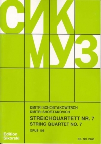 Shostakovich String Quartet No 7 Op108 Set Ofparts Sheet Music Songbook