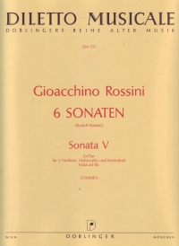 Rossini Sonatas (6) No 5 String Quartet Parts Sheet Music Songbook