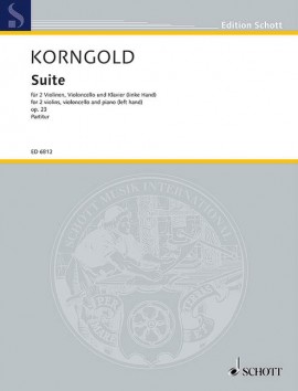 Korngold Suite Op23 2vln Vc Pft Sc/pts Sheet Music Songbook
