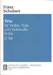 Schubert Trio No 2 Bb Vln/vla/vc D581 Sheet Music Songbook