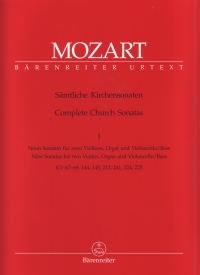 Mozart Church Sonatas Book 1 Org/strs Sc+pts Sheet Music Songbook