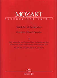 Mozart Church Sonatas Book 2 Org/strs Sc+pts Sheet Music Songbook