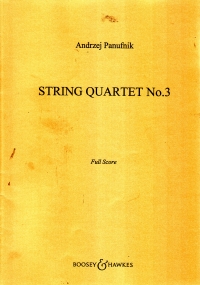 Panufnik String Quartet No 3 Full Score Sheet Music Songbook