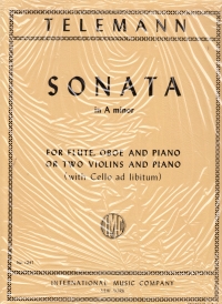 Telemann Sonata In Aminor Flute/oboe/piano Sheet Music Songbook