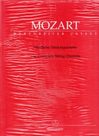 Mozart Complete String Quintets Set Of Parts Sheet Music Songbook