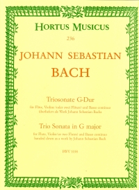 Bach Trio Sonata In G (bwv 1038) Chamber Mixed Sc Sheet Music Songbook