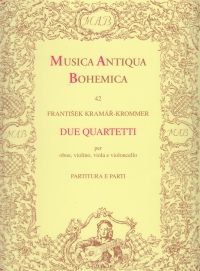 Krommer 2 Quartets For Oboe Violin Viola & Cello Sheet Music Songbook